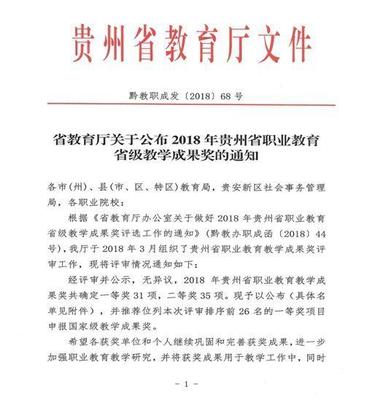 貴陽職業(yè)技術(shù)學(xué)院信息科學(xué)系喜獲貴州省職業(yè)教育教學(xué)成果獎二等獎